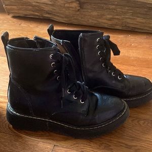 Black combat boots